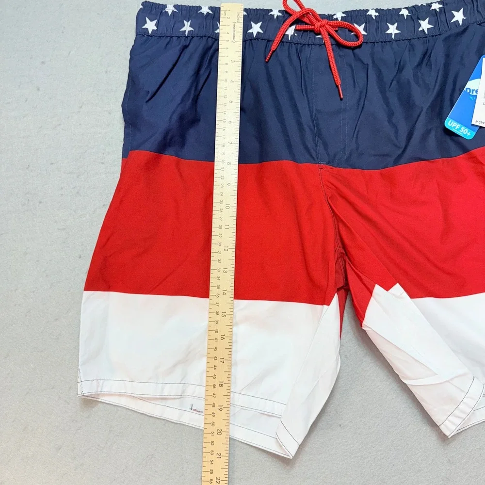 Dream Wave USA Swim Trunks American Flag Stars‎ Patriotic Swim Shorts Large